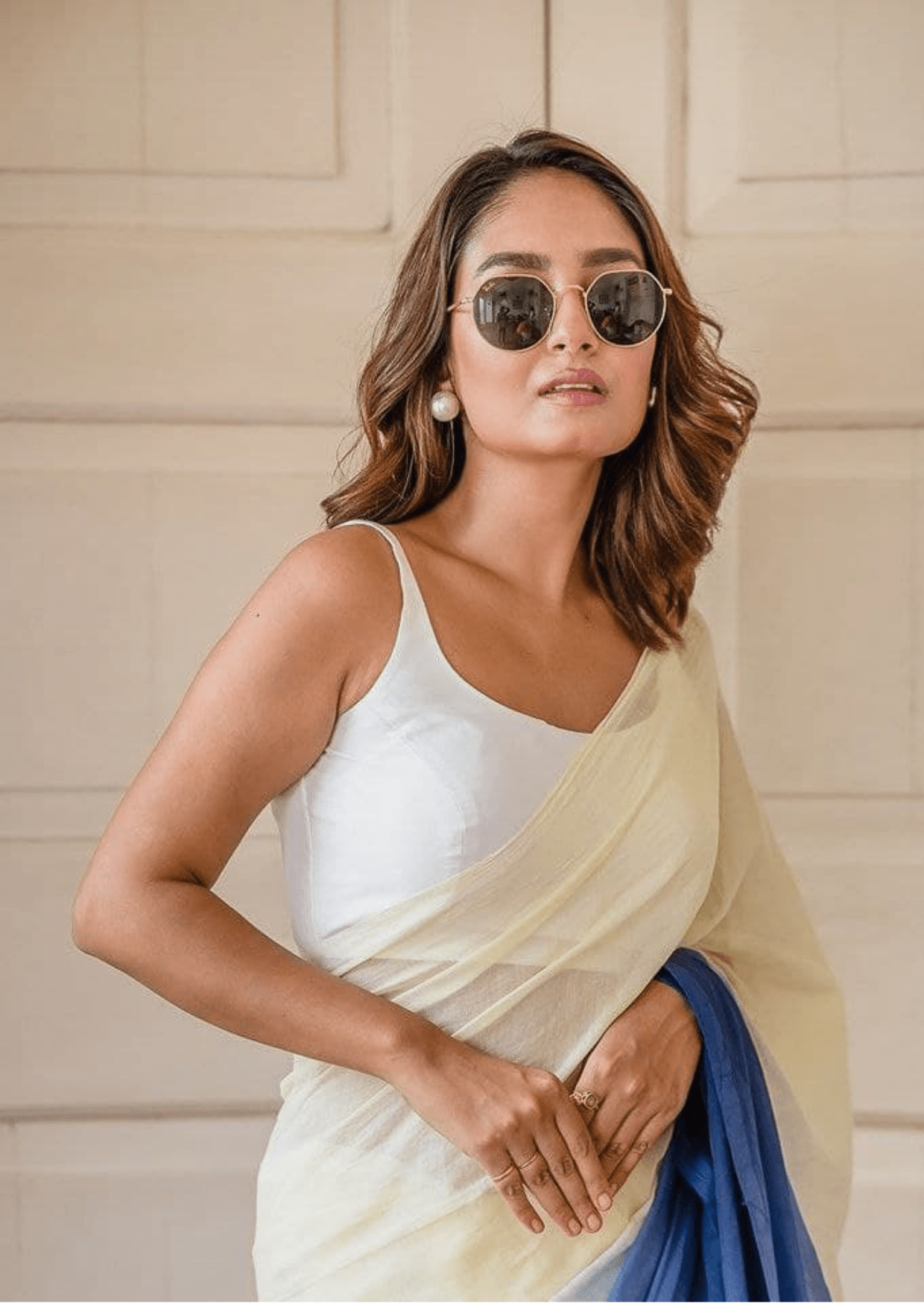 Neerja Azure Linen Ombre Saree-2