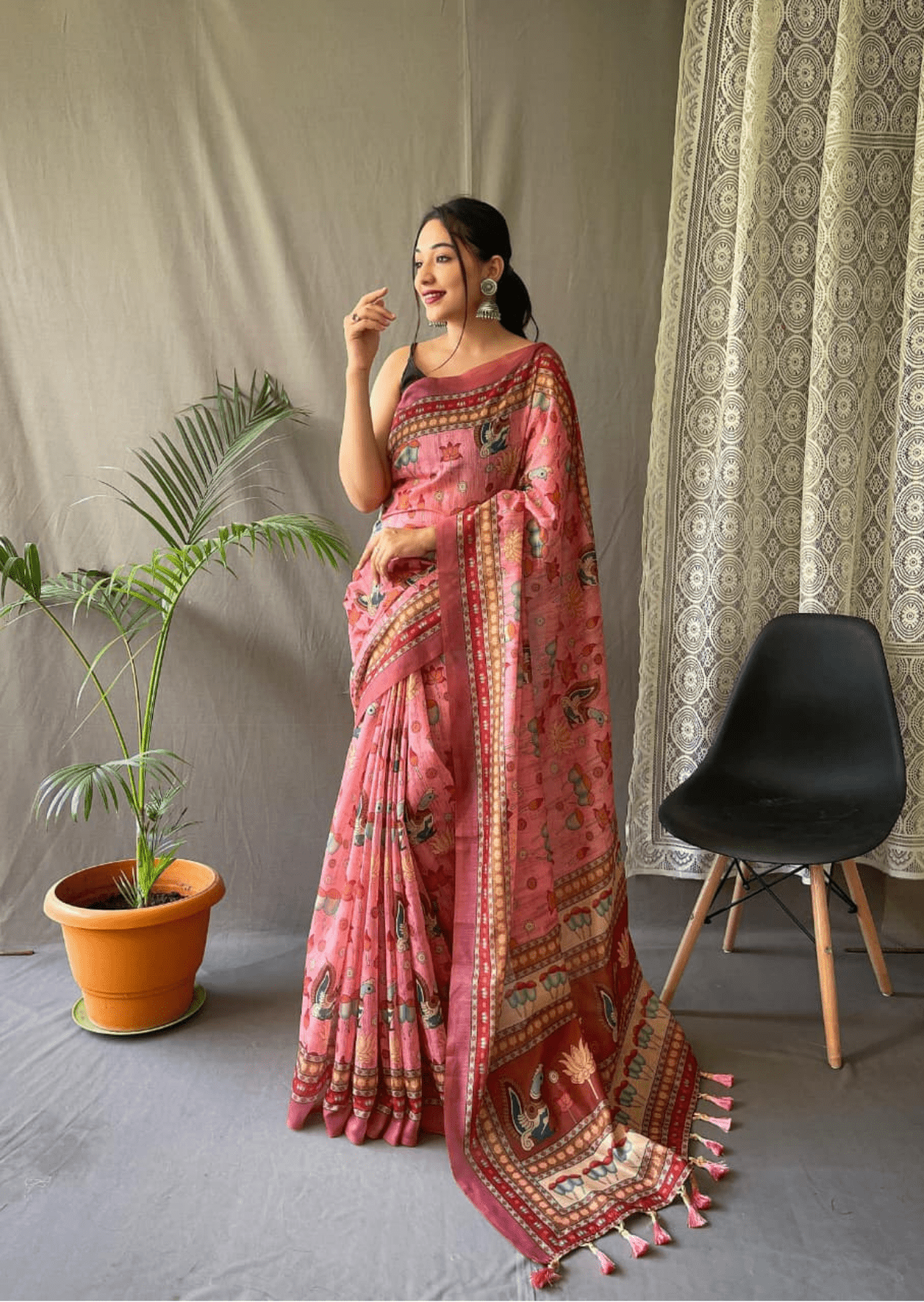 Sampriti Kalamkari Malmal Saree-1